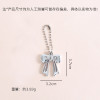 Sweet three-dimensional white K love bow bead chain diy bag mobile phone chain pendant key chain pendant jewelry wholesale