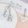Sweet three-dimensional white K love bow bead chain diy bag mobile phone chain pendant key chain pendant jewelry wholesale
