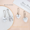 Sweet three-dimensional white K love bow bead chain diy bag mobile phone chain pendant key chain pendant jewelry wholesale