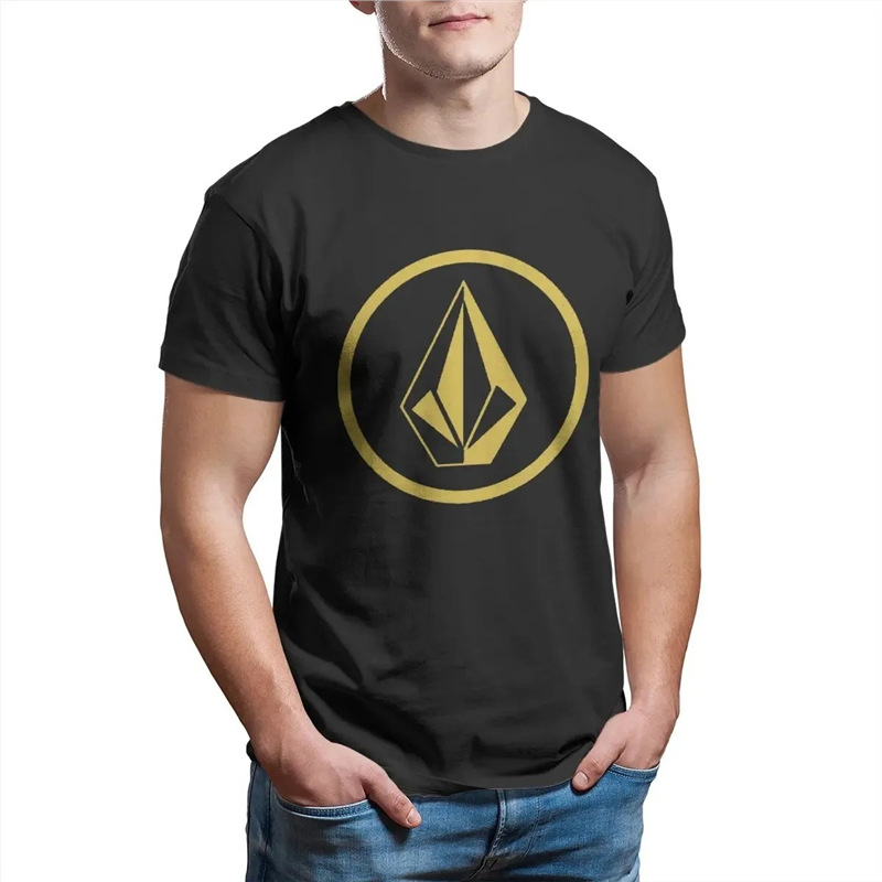 Specially Designed for Cross-Border t'Shirts Cross-Border European Size Mencottonsimplelogosgold