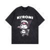 Exclusively for cross-border street men high street heavyweight T-shirt short-sleeved trendy men same style cartoon retro washed American vintage