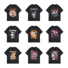 Exclusively for cross-border street men high street heavyweight T-shirt short-sleeved trendy men same style cartoon retro washed American vintage