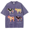 European Size Cotton Tstylevintagecartoonwatercute-Tshirtwashfashprintcow