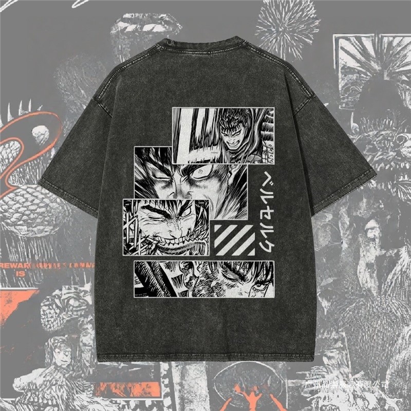 European Size Cotton Tberserk Licensed Plus Size T-Shirt 2025 - Distressed