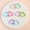 Colorful painted heart-shaped spring buckle keychain girl heart pendant diy handmade pendant jewelry wholesale