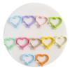 Colorful painted heart-shaped spring buckle keychain girl heart pendant diy handmade pendant jewelry wholesale