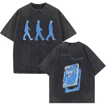 Cross-Border European Code Kpop Band Wave to Earth Tour 2025 Vintage Washed t S