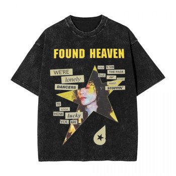 European Size Cotton Tfound Heaven Conan Gray Washed t Shirts Streetwear Hi