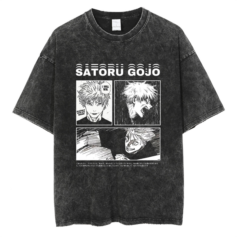 European Size Cotton Tmen Oversized T-Shirts Washed Vintage Harajuku T-Shir