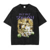 European Size Cotton Tjojo Steel Ball Run T-Shirt Vintage Washed Zeppeli Gy