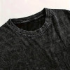 European Size Cotton T-Shirt with Floral Print for Anime, Washed Cotton Vintage Summer Short-Sleeve Top