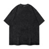 European Size Cotton T-Shirt with Floral Print for Anime, Washed Cotton Vintage Summer Short-Sleeve Top