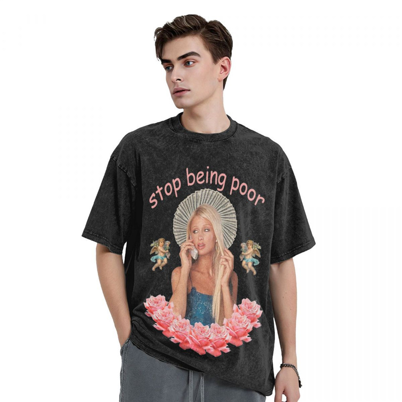 European Size Cotton Tretrotparistpoorshirthiltonswashedhophipbeingstop