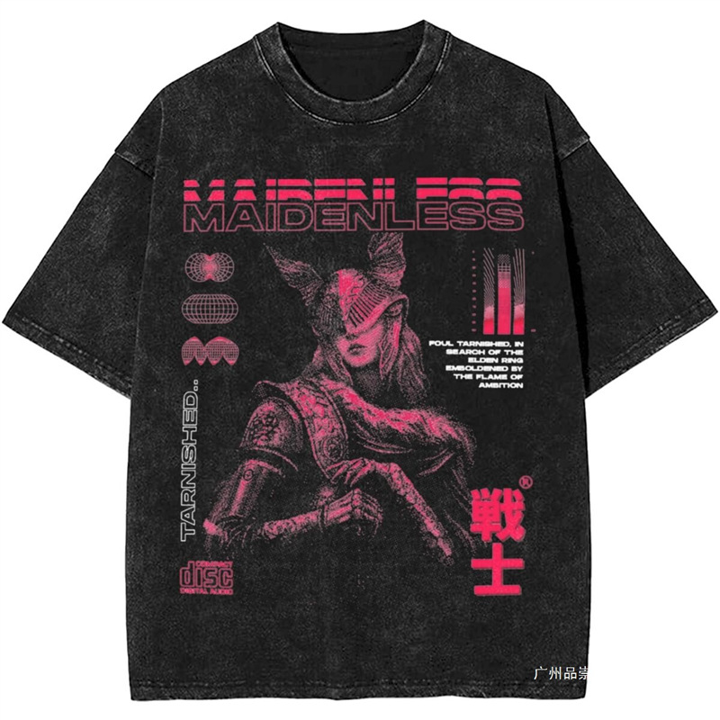 European Size Cross-Border Women Men Malenia Blade of Miquella Washed t Shirt S