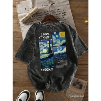 European Size Cotton Twomen'Clothingloosesfittingroundfashionlette--Neckwit