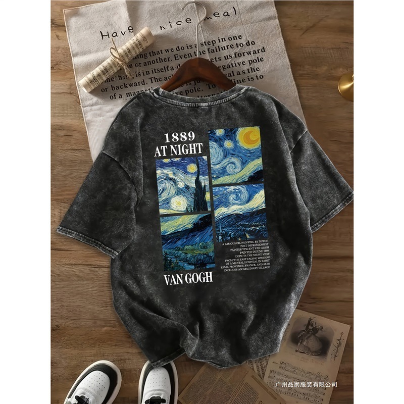 European Size Cotton Twomen'Clothingloosesfittingroundfashionlette--Neckwit