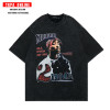 Cross-Border European Size Printed Retro Hip-Hop Men's T-Shirt Rap Short-Sleeve Singer Vintage Washed European Style