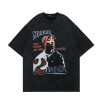 Cross-Border European Size Printed Retro Hip-Hop Men's T-Shirt Rap Short-Sleeve Singer Vintage Washed European Style