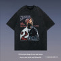 Cross-Border European Size Printed Retro Hip-Hop Men's T-Shirt Rap Short-Sleeve Singer Vintage Washed European Style