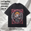 European Size Cotton T-Shirt Cartoon Trendy Brand Printed Weight Washed Men's and Women's 230t Collar Loose Short Sleeves Fun