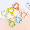 Dopamine color cat head spring buckle keychain diy handmade accessories bag pendant jewelry wholesale