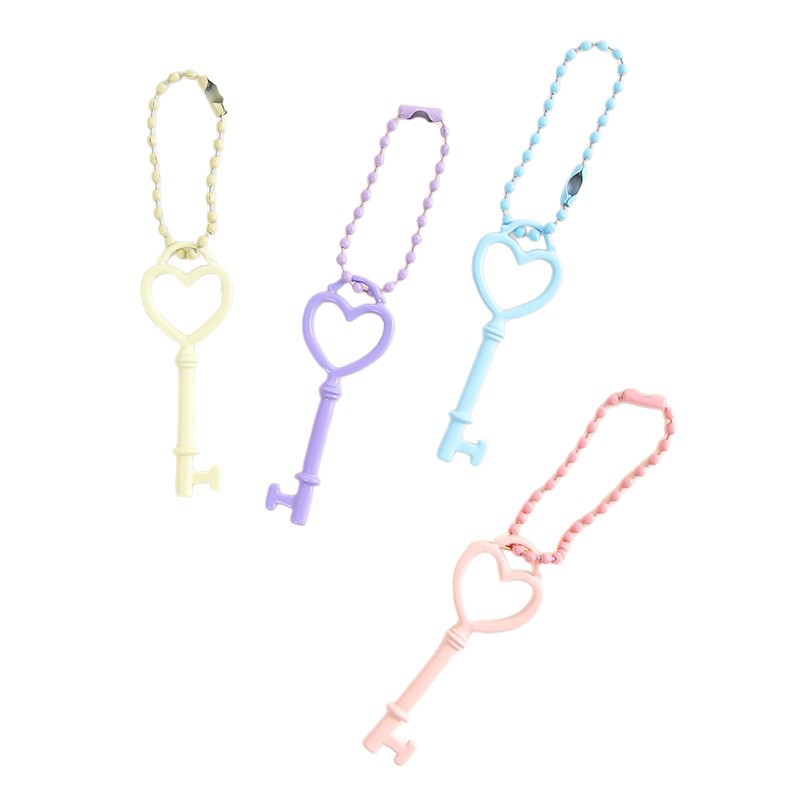 Creative ins alloy love key bead chain versatile bag key chain bestie couple gift pendant wholesale