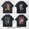 European Size Cross-Border High Street Short-Sleeve Large American Style 230g Unisex Printed Vintage Cross-Border T-Shirt Gangsta Washed T-Shirt Style