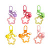 Colorful transparent five-pointed star 14mm bell lobster clasp door buckle keychain pendant diy handmade jewelry wholesale