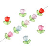 Acrylic tulip petals leaves hand string beads handmade diy bracelet earrings jewelry decorative accessories wholesale