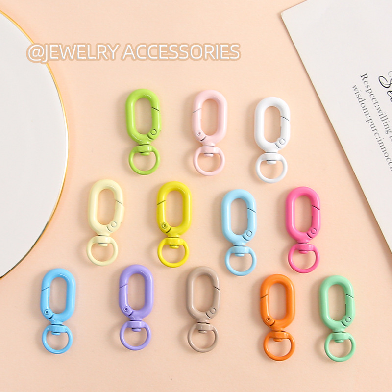 Personalized colorful metal jewelry pendants creative U-shaped spring buckle bag pendants diy handmade pendant jewelry wholesale