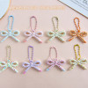 Colorful small fresh pattern bow bead chain diy decorative bag mobile phone case keychain jewelry accessories wholesale