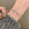 Minimalist and Slim Broken Silver Star and Moon Bracelet for Women 2025 New Light Luxury Niche Exquisite and High-end Girlfriend Bracelet