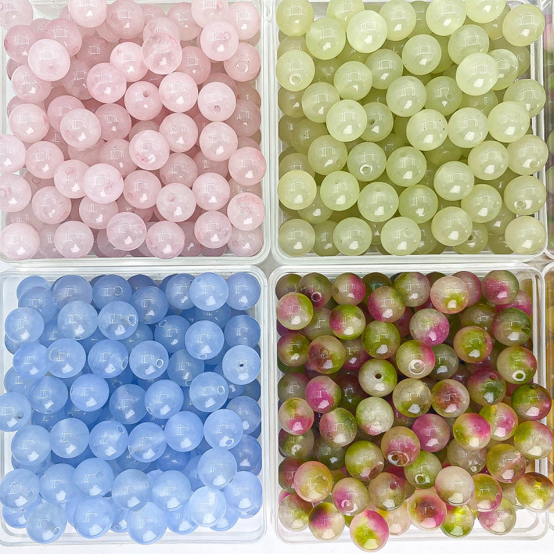 diy jewelry accessories beaded crystal loose beads bracelet with beaded pink crystal agate raw stone beads natural crystal loose beads