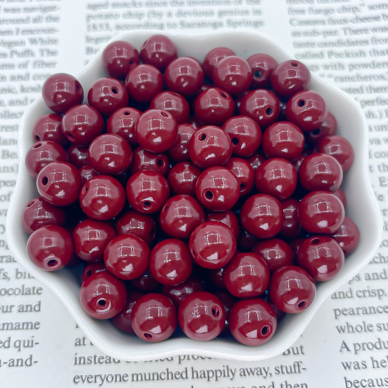 Raw ore cinnabar round beads Chinese style handmade cinnabar loose beads loose batch diy jewelry beads cultural toys hand beads