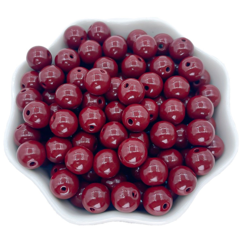 Raw ore cinnabar round beads Chinese style handmade cinnabar loose beads loose batch diy jewelry beads cultural toys hand beads