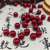 Raw ore cinnabar round beads Chinese style handmade cinnabar loose beads loose batch diy jewelry beads cultural toys hand beads
