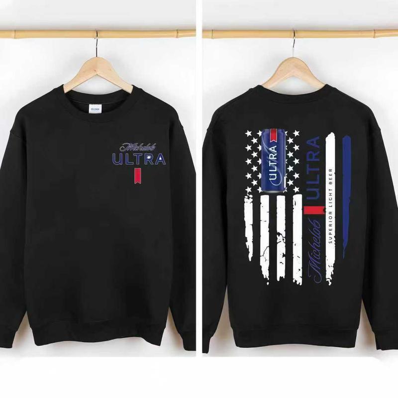 Specially Designed for Cross-Border Cotton T-Shirt – Bold American Flag Design & Beer Can Gr