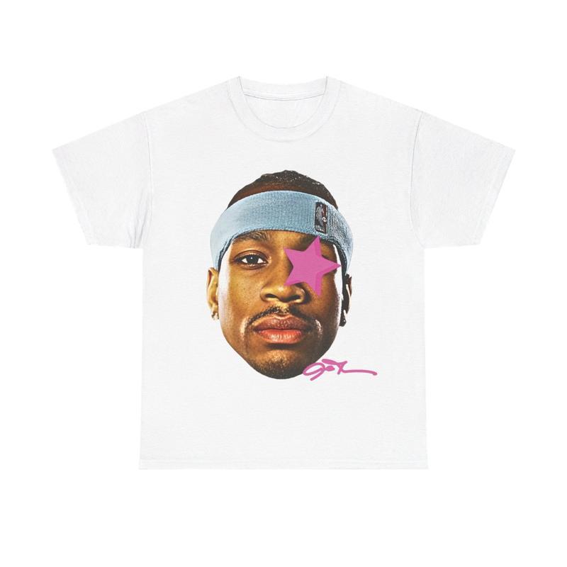 Cross-Border European Size Allen Iverson Inspired Vintage Graphic T-Shirt 90S S