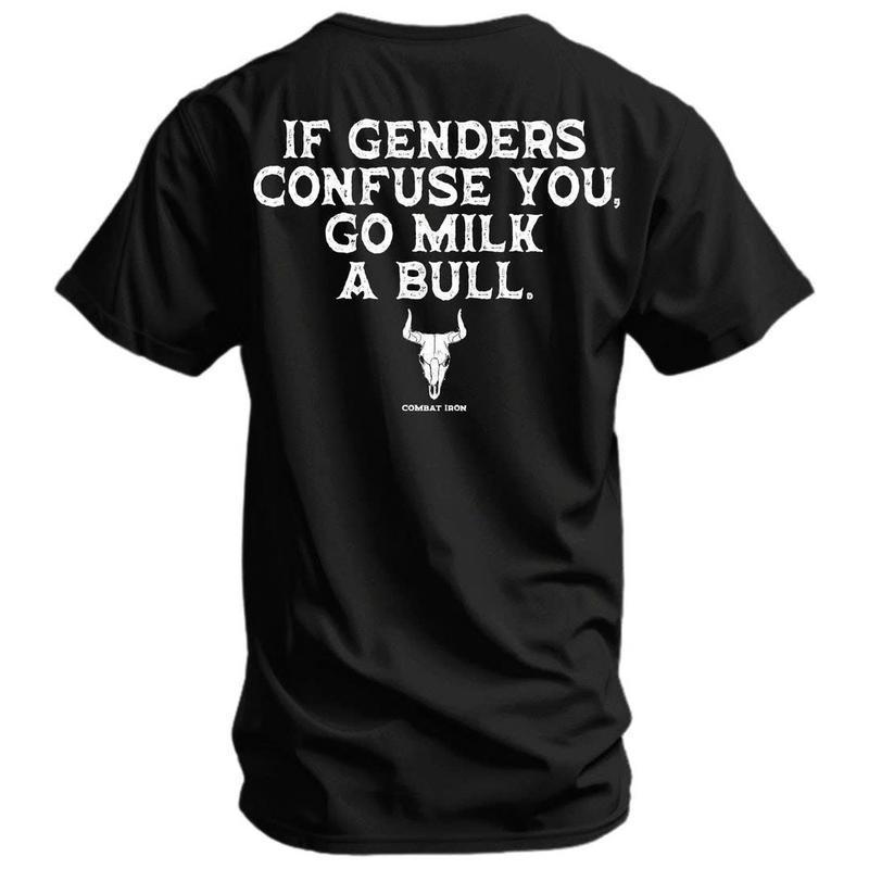Specially Designed for Cross-Border Cotton if Genders Confuse You Go Milk a Bull on Back Men'
