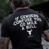 Specially Designed for Cross-Border Cotton if Genders Confuse You Go Milk a Bull on Back Men'