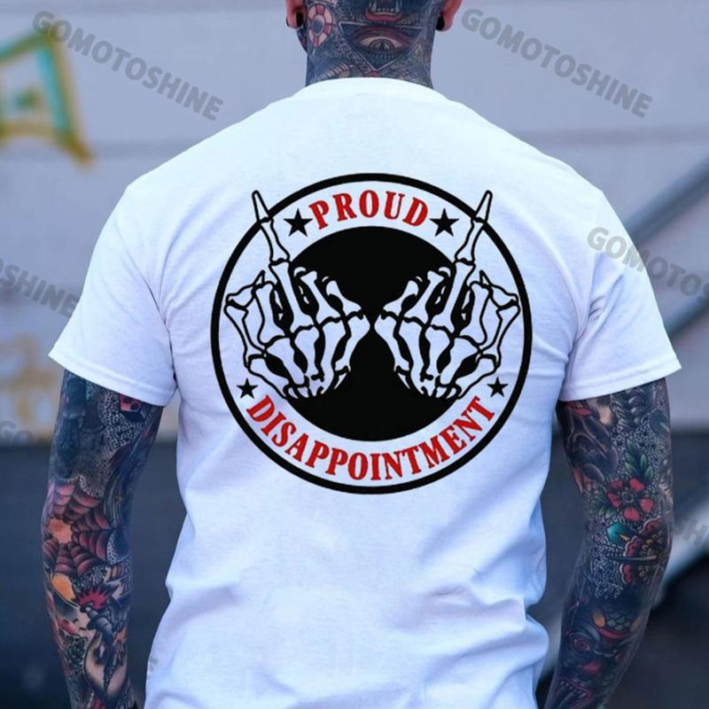 Cross-Border European Code Proud Disappointment Defiant Bone Hand Print Men's t