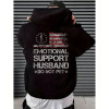Specially Designed for Cross-Border Cotton t - Shirt with ‘Emotional Support Husband’ Flag