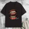 European Size Cross-Border Cotton Men's Lips Print Graphic Tees Y2K t Shirts Summer