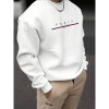 European Size Cross-Border Cotton Men's Solid Color & Letter Print Drop Shoulder Sw