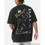 European Size Cross-Border Cotton Goat Crew X Halo Halo 2 Vintage T-Shirt Black Acid