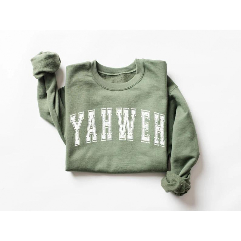 European Size Cross-Border Cotton Yahweh Sweatshirt Casual Long Sleeve Crewneck Pull