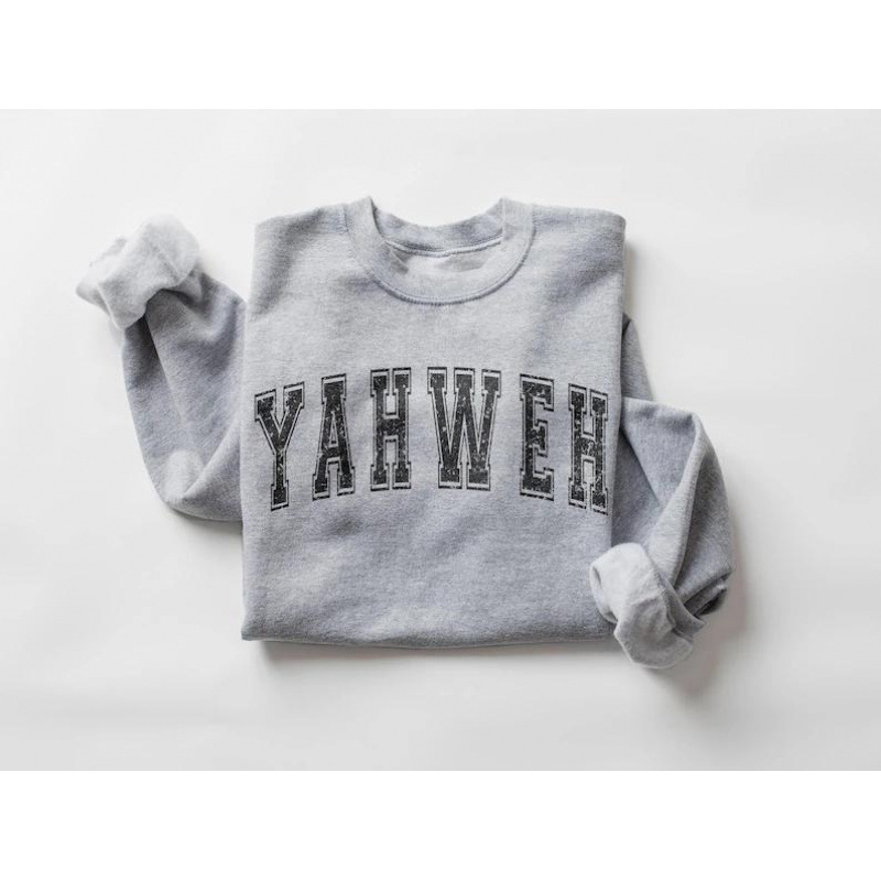 European Size Cross-Border Cotton Yahweh Sweatshirt Casual Long Sleeve Crewneck Pull