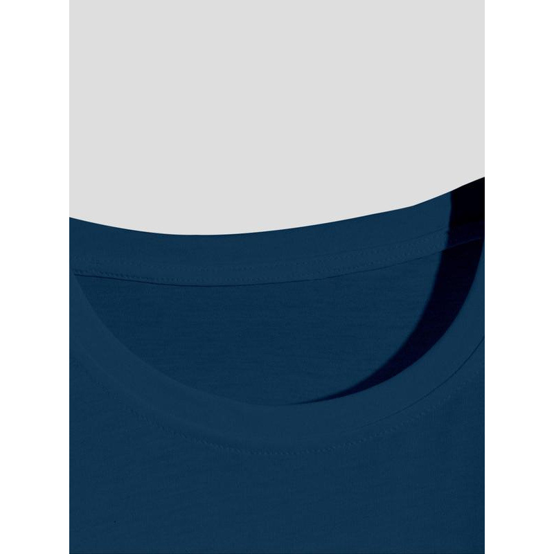 European Size Cross-Border Cotton Men's Letter & Flag Print Round Neck Long Sleeve t