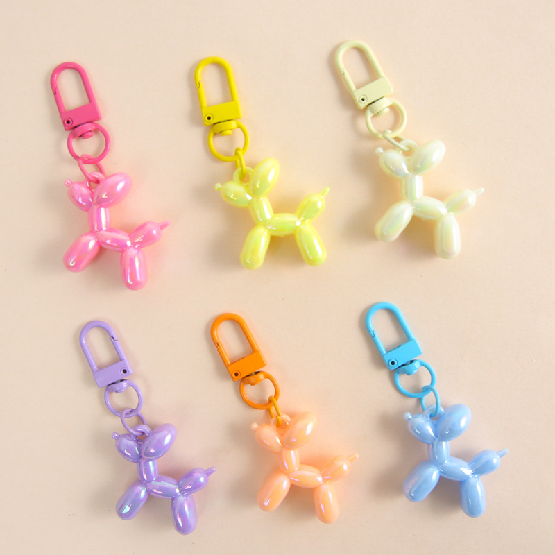 New cartoon laser balloon dog pendant creative keychain bag pendant diy handmade accessories material wholesale