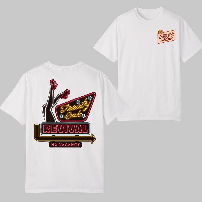 European Size Cross-Border Cotton Treaty Oak Revival No Vacancy T-Shirt, Vintage Sou